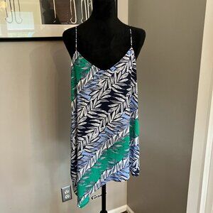Laundry by Shelli Segal Flowy Asymmetrical camisole blue & green print size 8‎